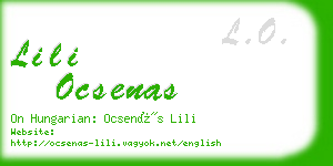 lili ocsenas business card